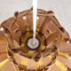 Vintage hanging lamp with rattan shade, palm leaf and fabric, 1970s