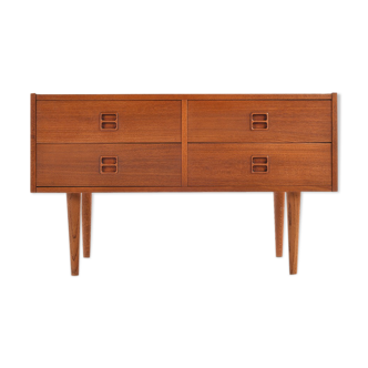 Scandinavian wooden sideboard with 4 drawers circa 1970