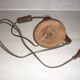 Lamp foot shape wooden candlestick turned old