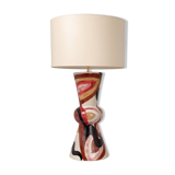 Large XXL ceramic lamp signed HO
