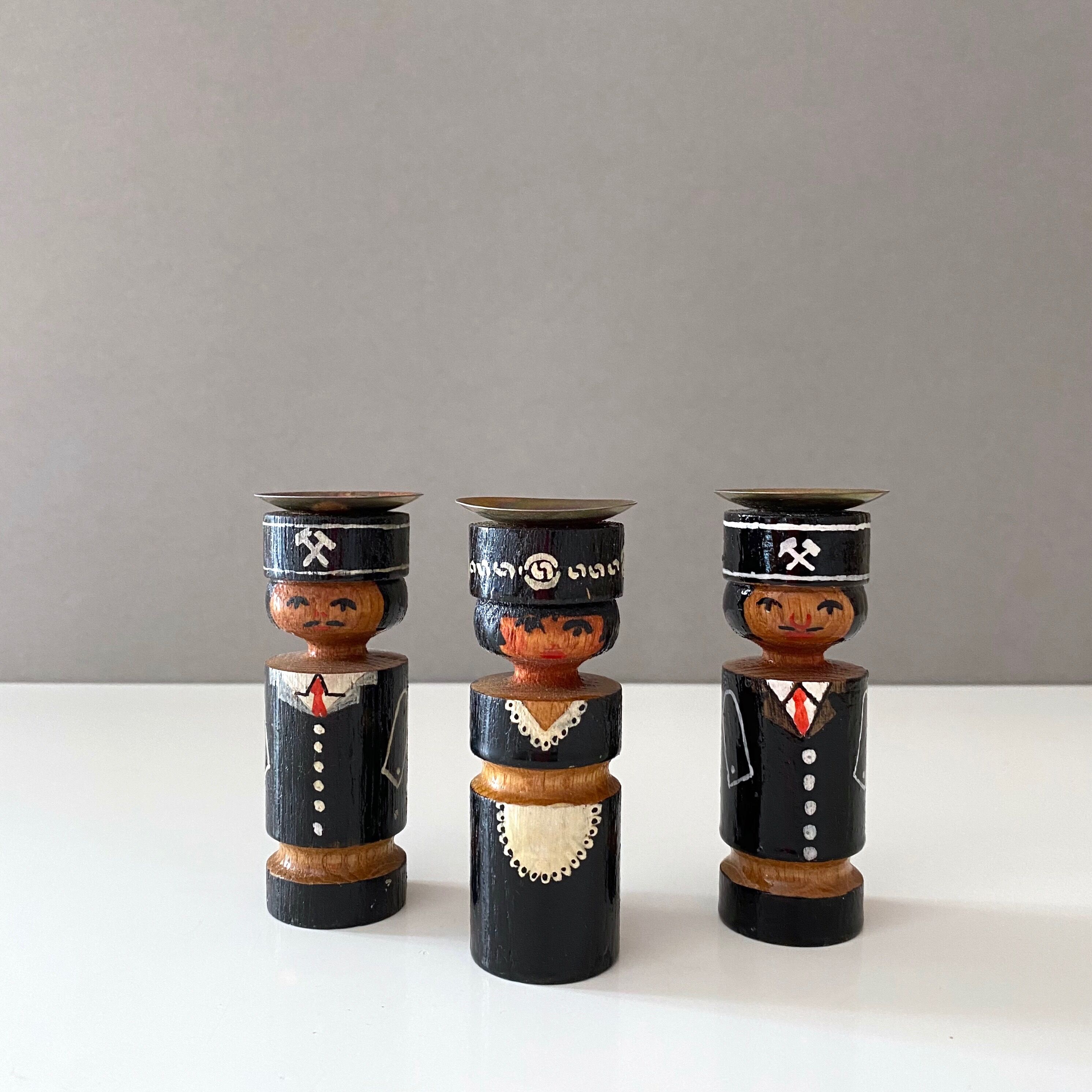 3 Vintage candle holders GDR, Christmas decoration
