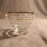 Set of small glasses with gold edging