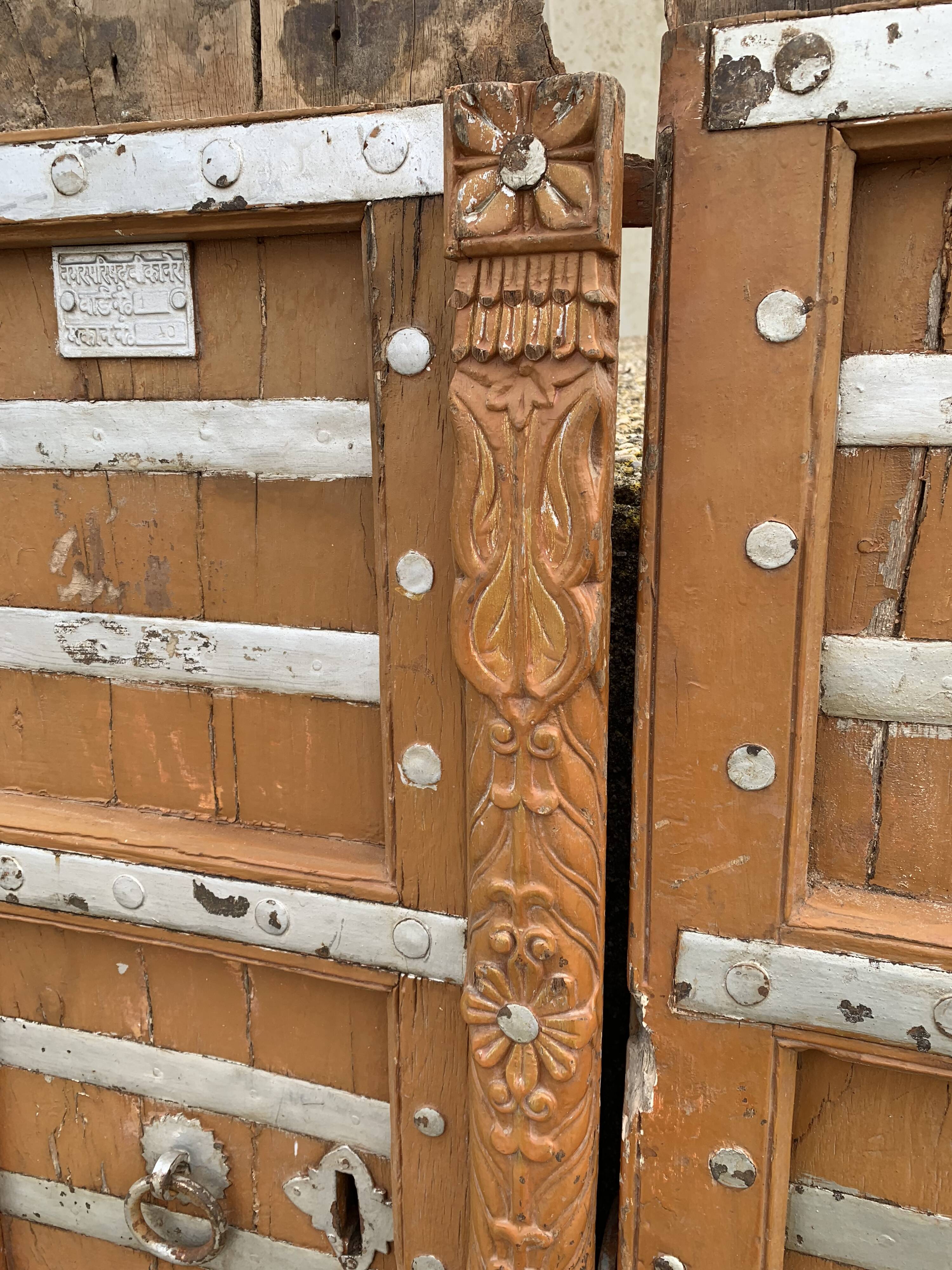 Pair of ancient Indian wooden doors