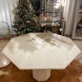 Octagonal travertine table 1970