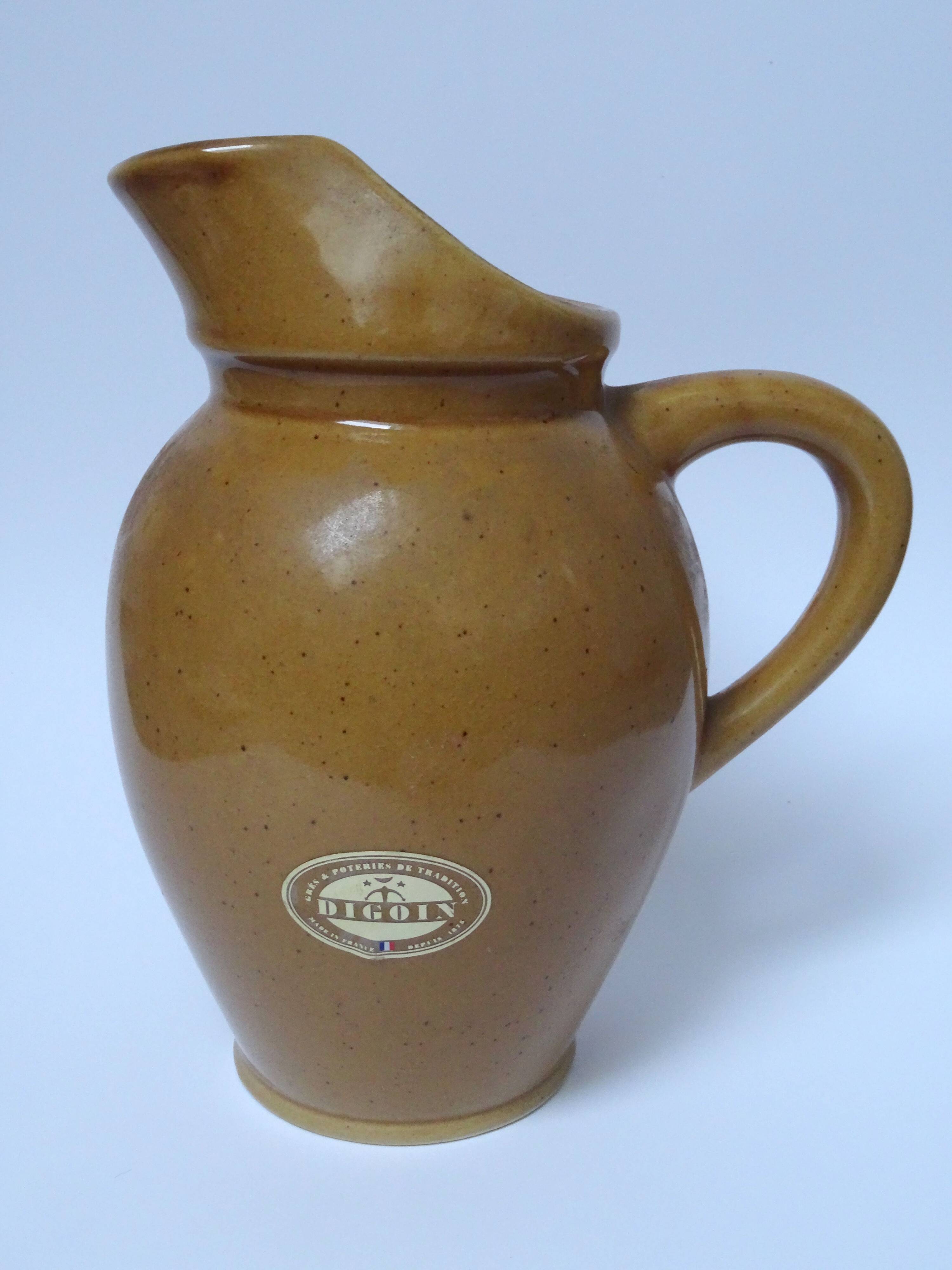 Stoneware carafe pitcher from Digoin
