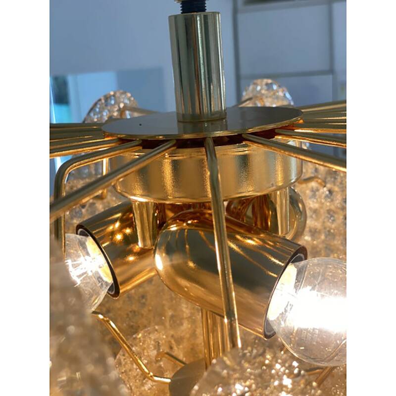 Contemporary Gold Graniglia “Rondine” Murano Chandelier