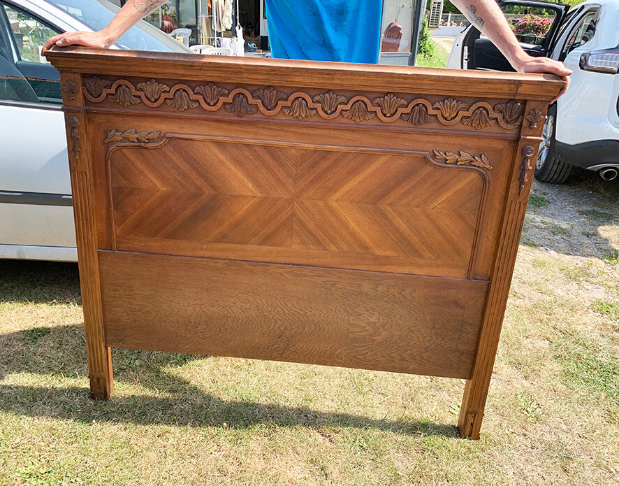Old carved wooden bed frame