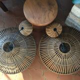 Suspension rotin vintage