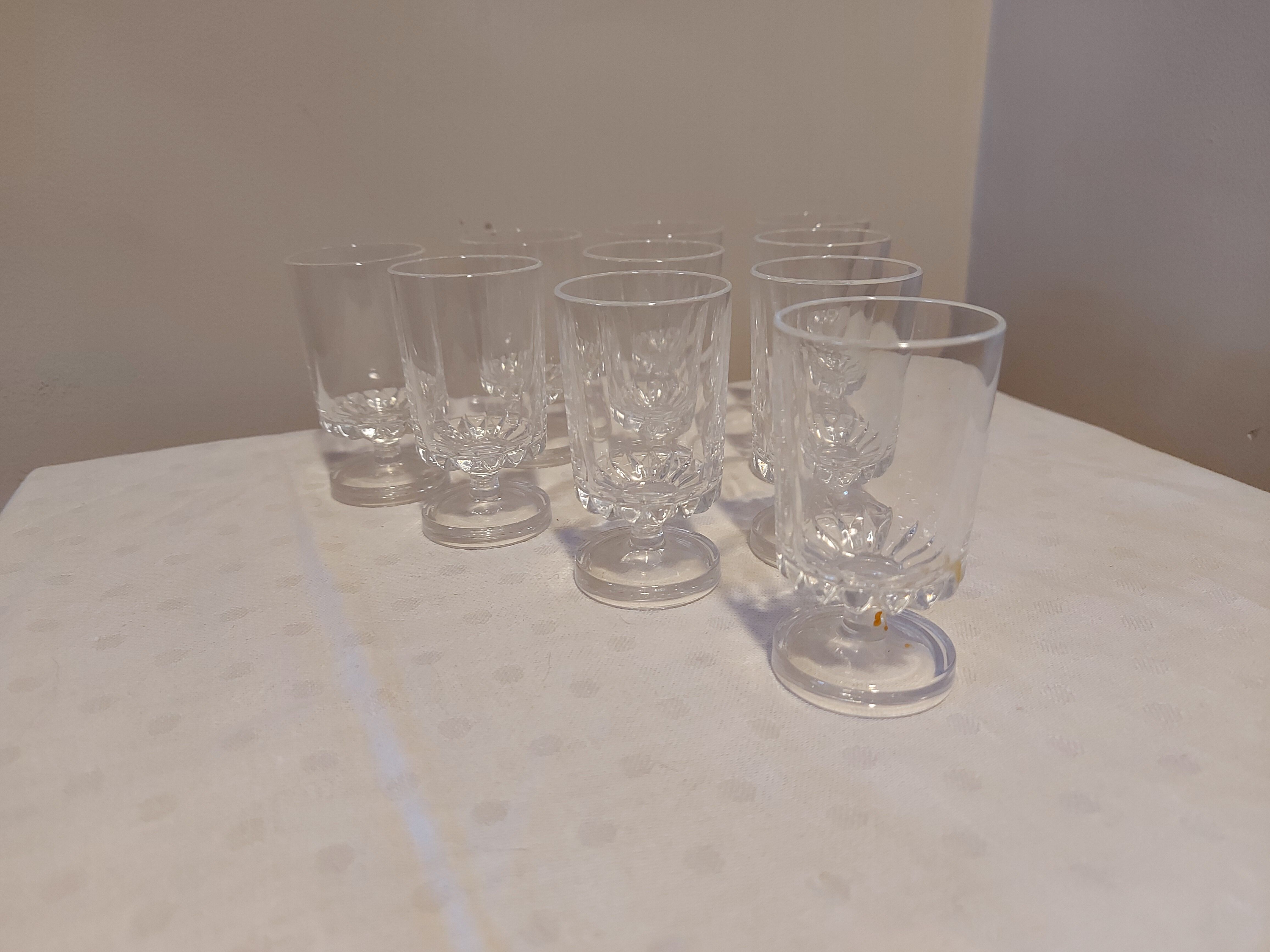 10 crystal liqueur glasses