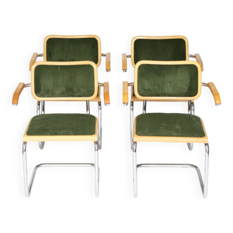 Set of four B64 corduroy chairs