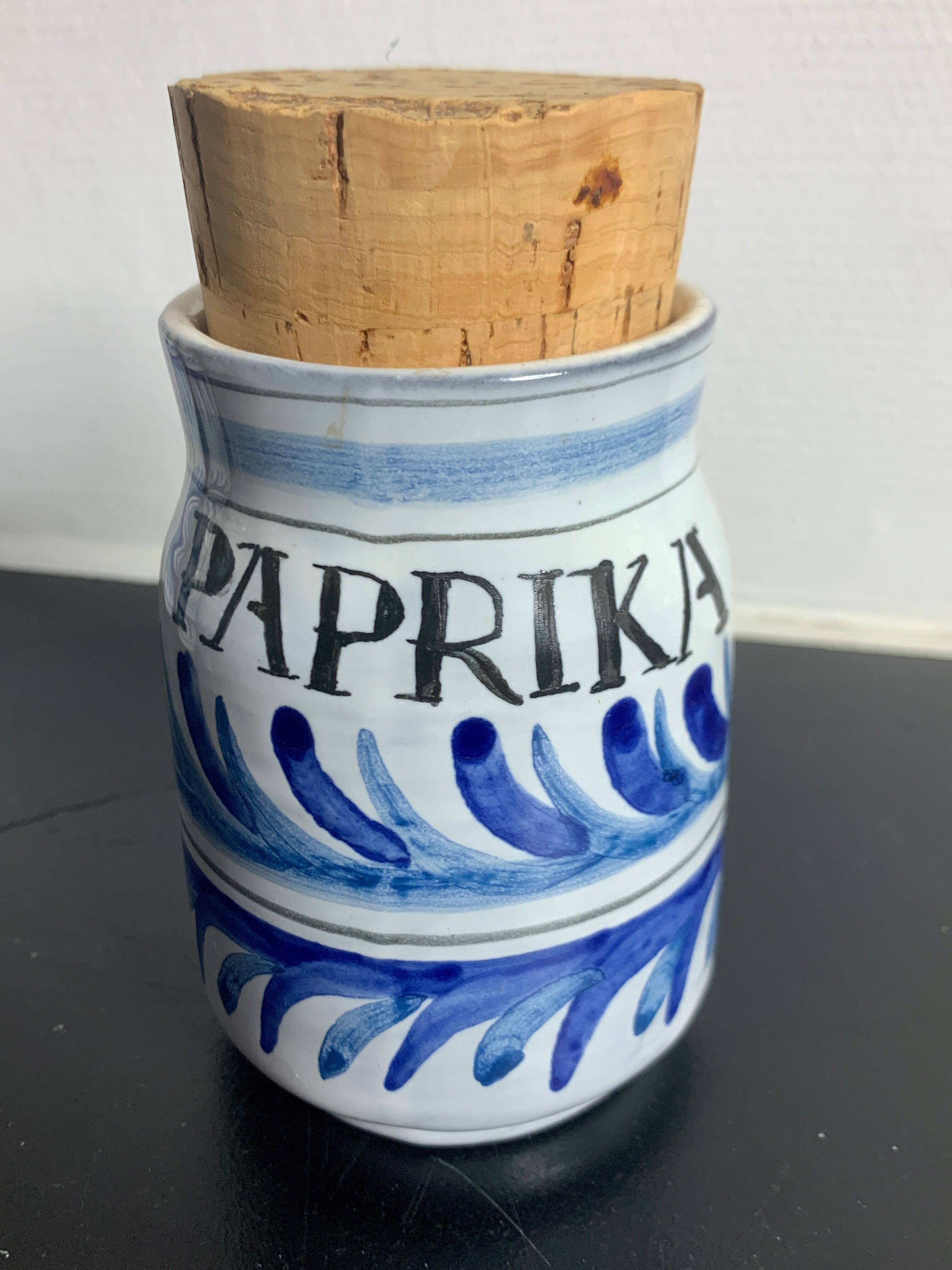 Set of 8 ceramic spice pots by Roger Capron