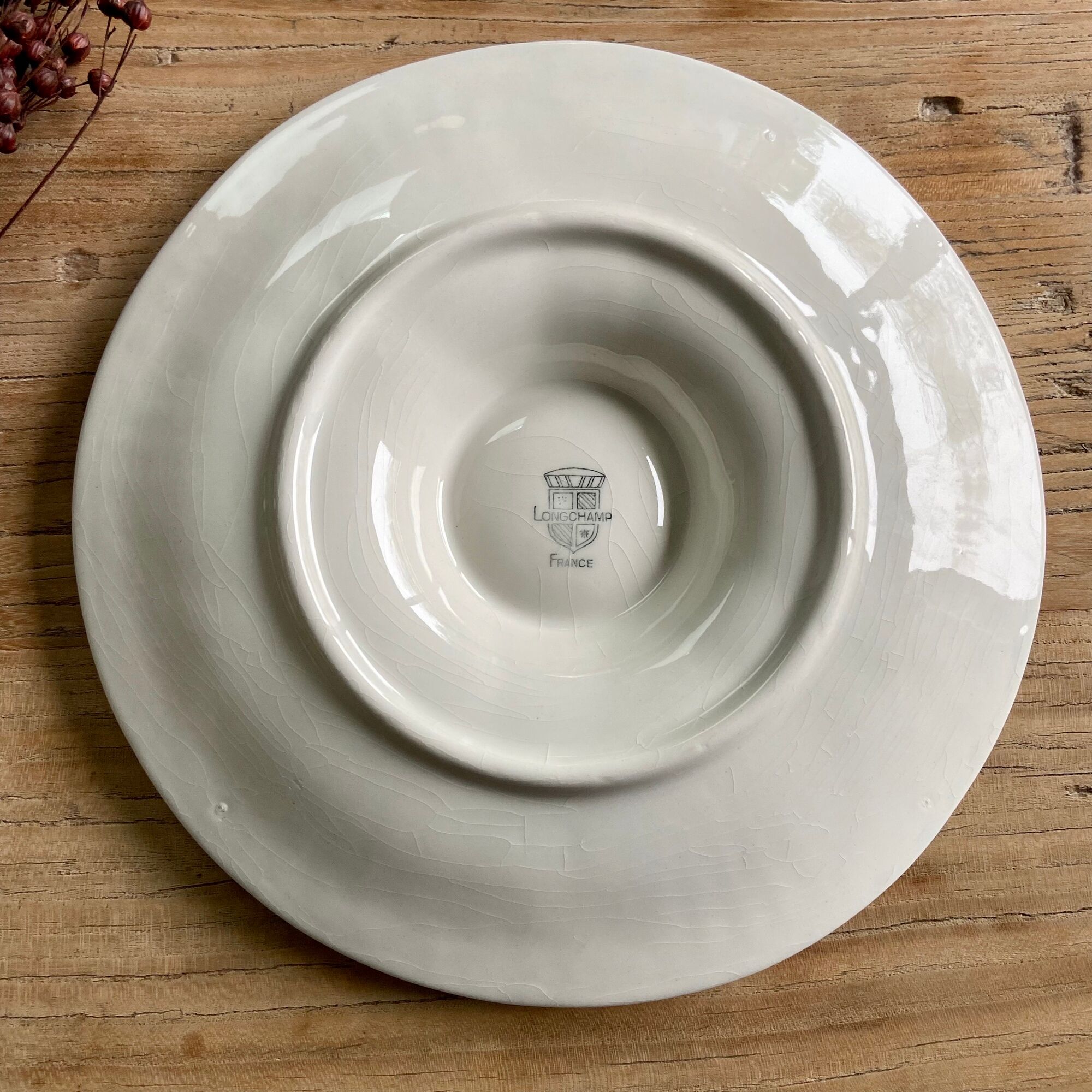 Set of 2 vintage oyster plates longchamp france