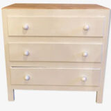 Chest of drawers raw wood & chalk white