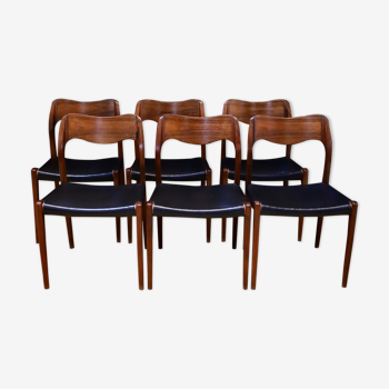 Suite 6 chairs rosewood Niels o moller model 71