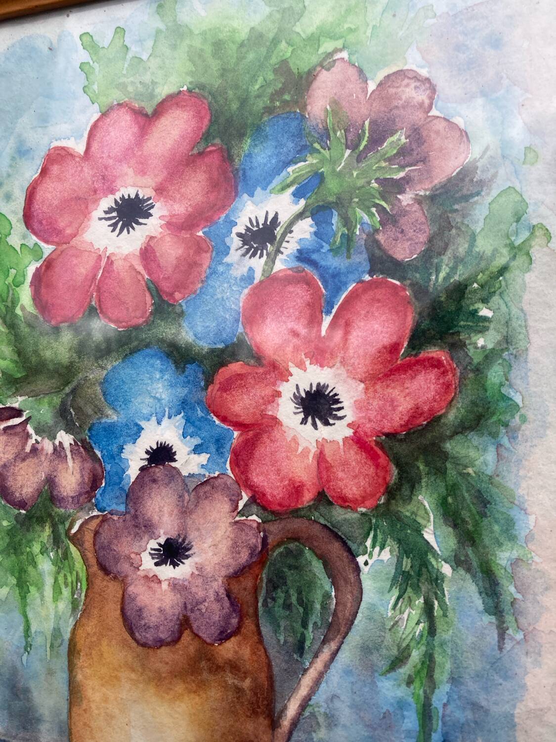 Nature morte bouquet aquarelle sur papier