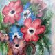 Nature morte bouquet aquarelle sur papier