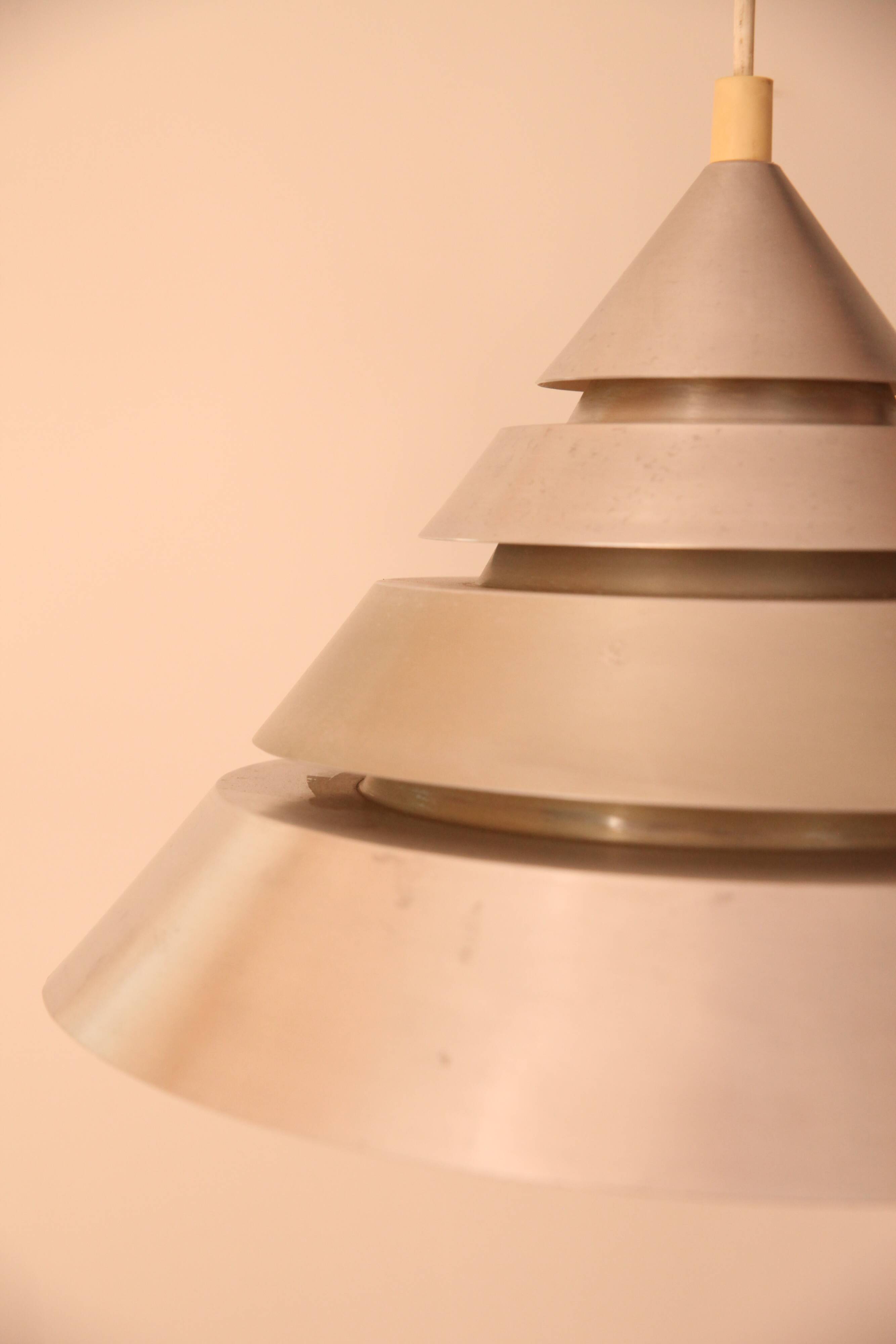 Space Age Brushed Metal Pendant Light