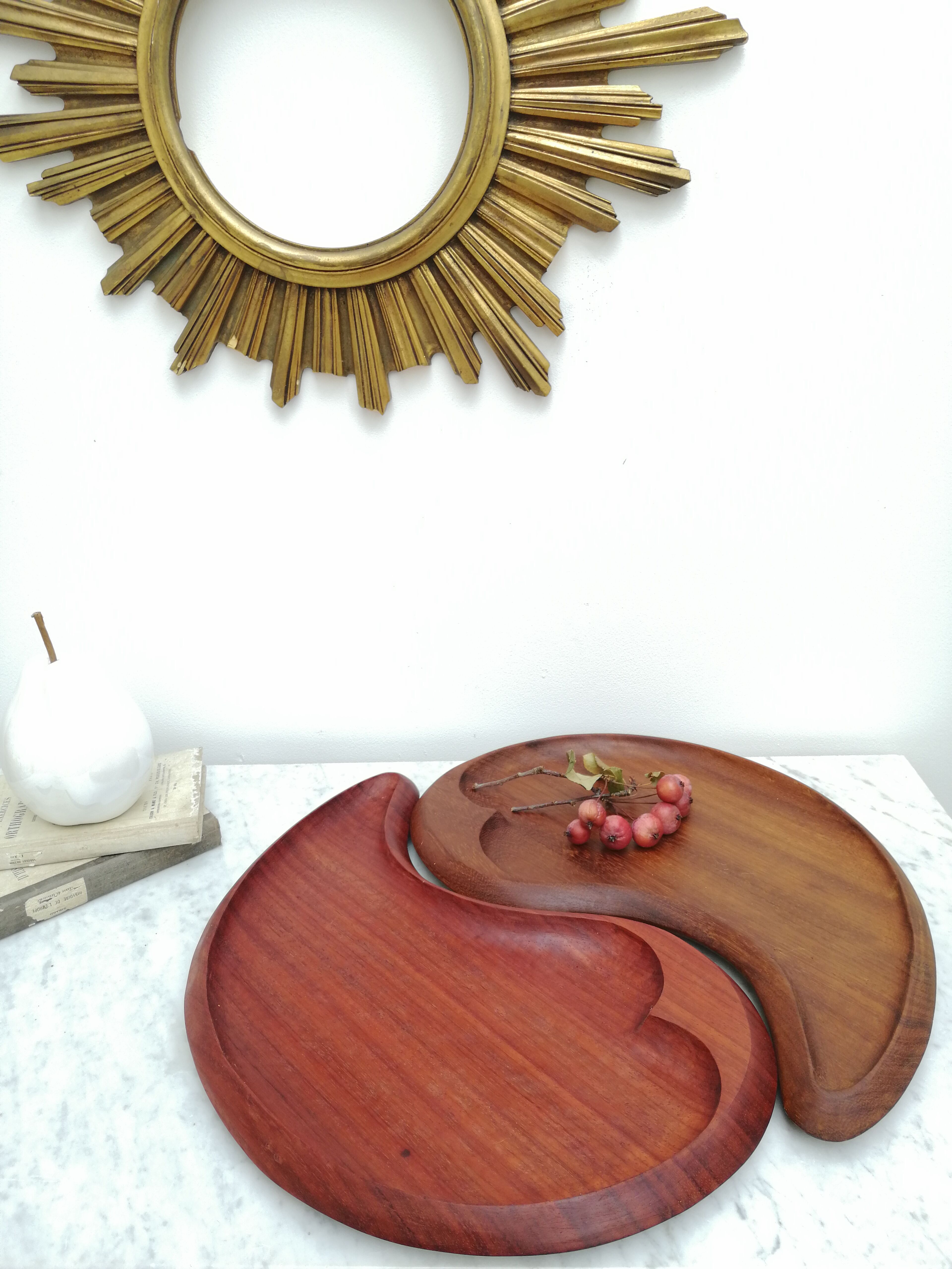 Tray Yon Yang in teak and padouk