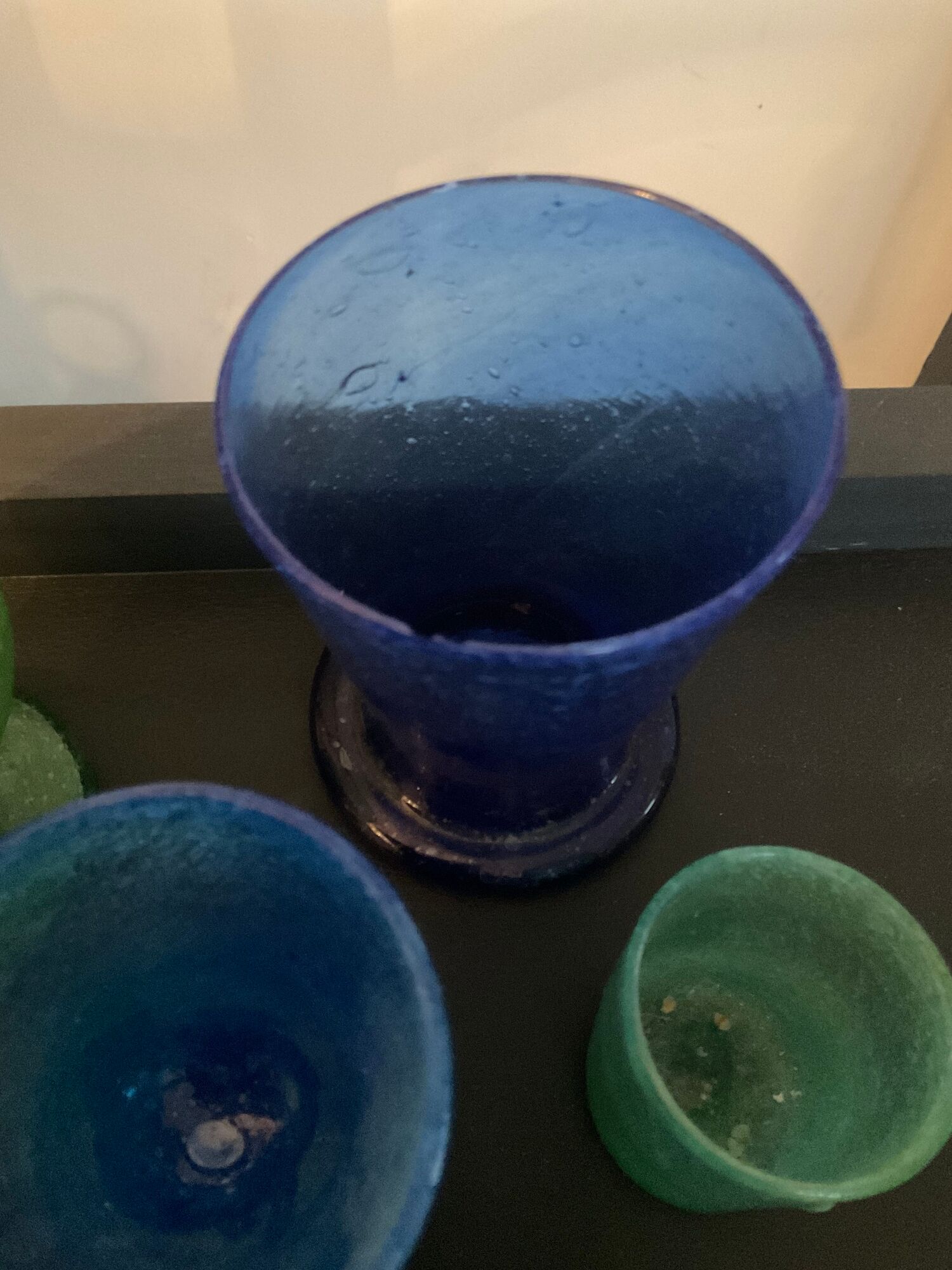 Series of vintage jar vases in bubbled glass paste from the 50s-60s