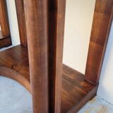 Pair of empire consoles in mahogany and 19th century marble