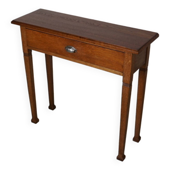 Antique Dutch Art Deco Oak Side Table, 1920s