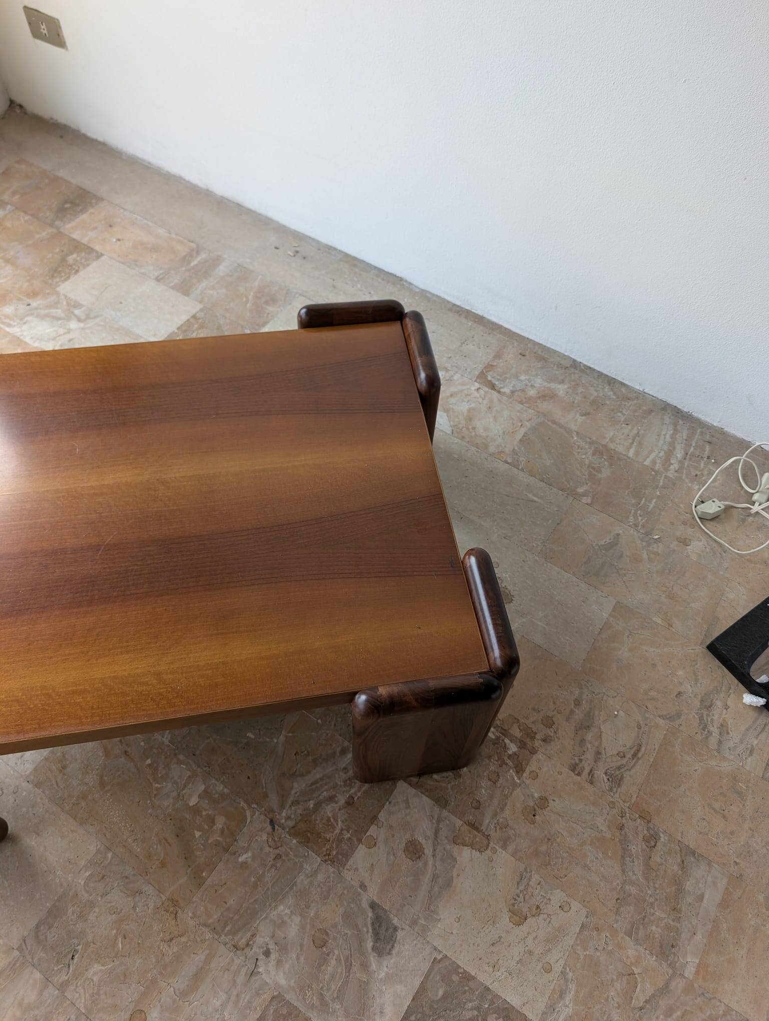 1970s Italian walnut coffee table by Mobilgirgi
