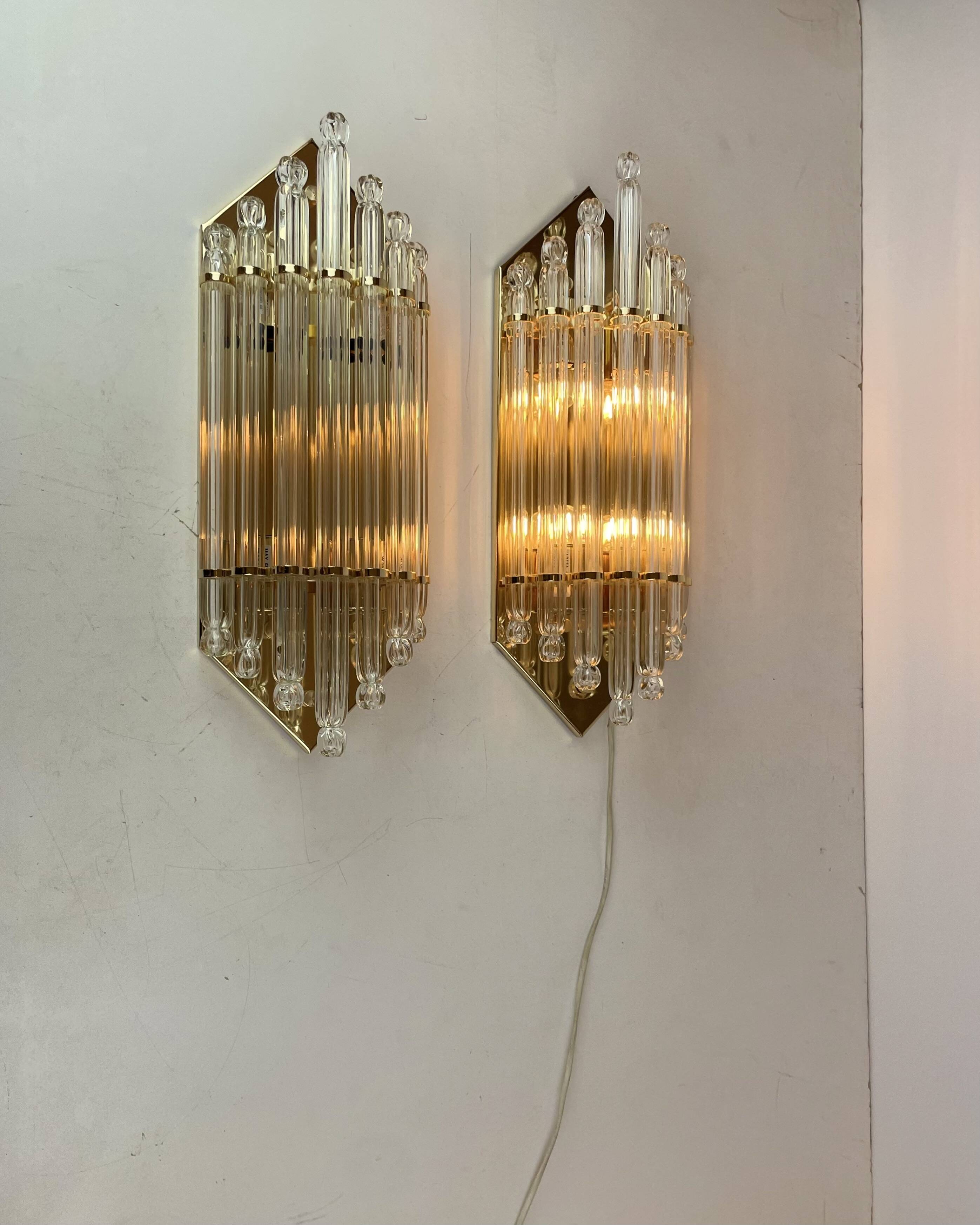 Pair of Hollywood Regency Sconces by Vadisa, 1980s