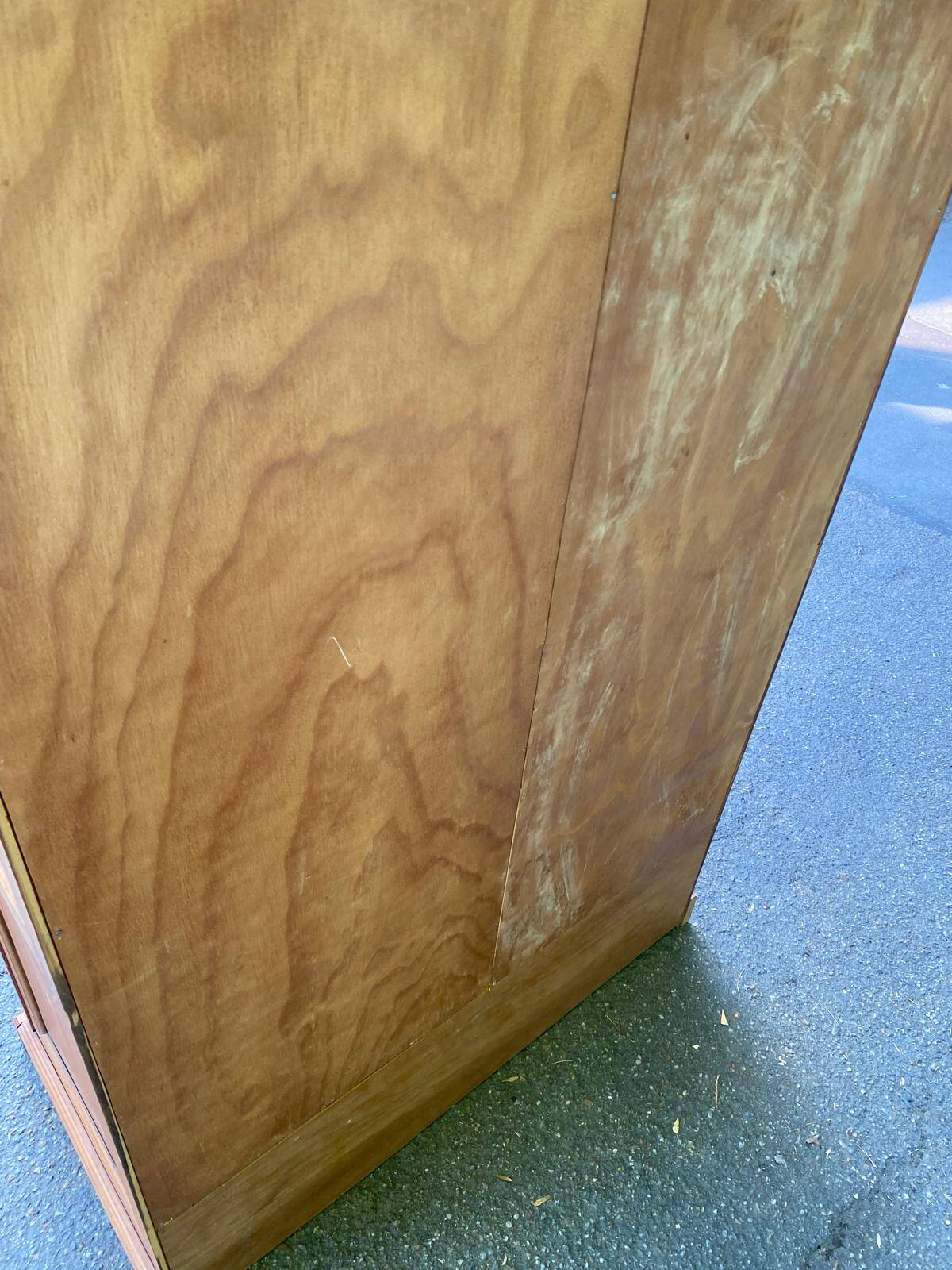 Small wardrobe / bonnetière in solid honey pine with 2 doors and 1 drawer.