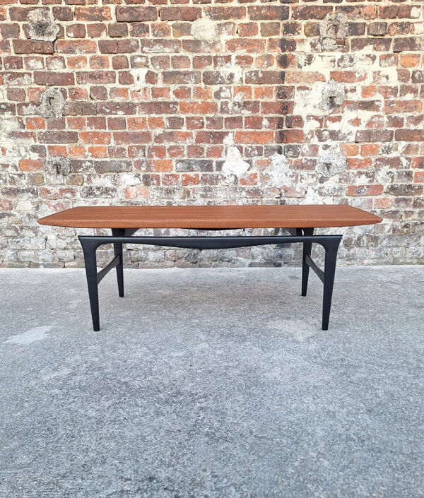 Table basse vintage en teck, meuble ancien