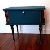 Vintage blue bedside table 60s