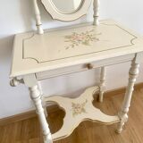 Coiffeuse avec miroir et tabouret vintage