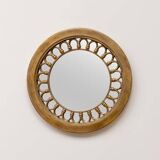 Round golden mirror