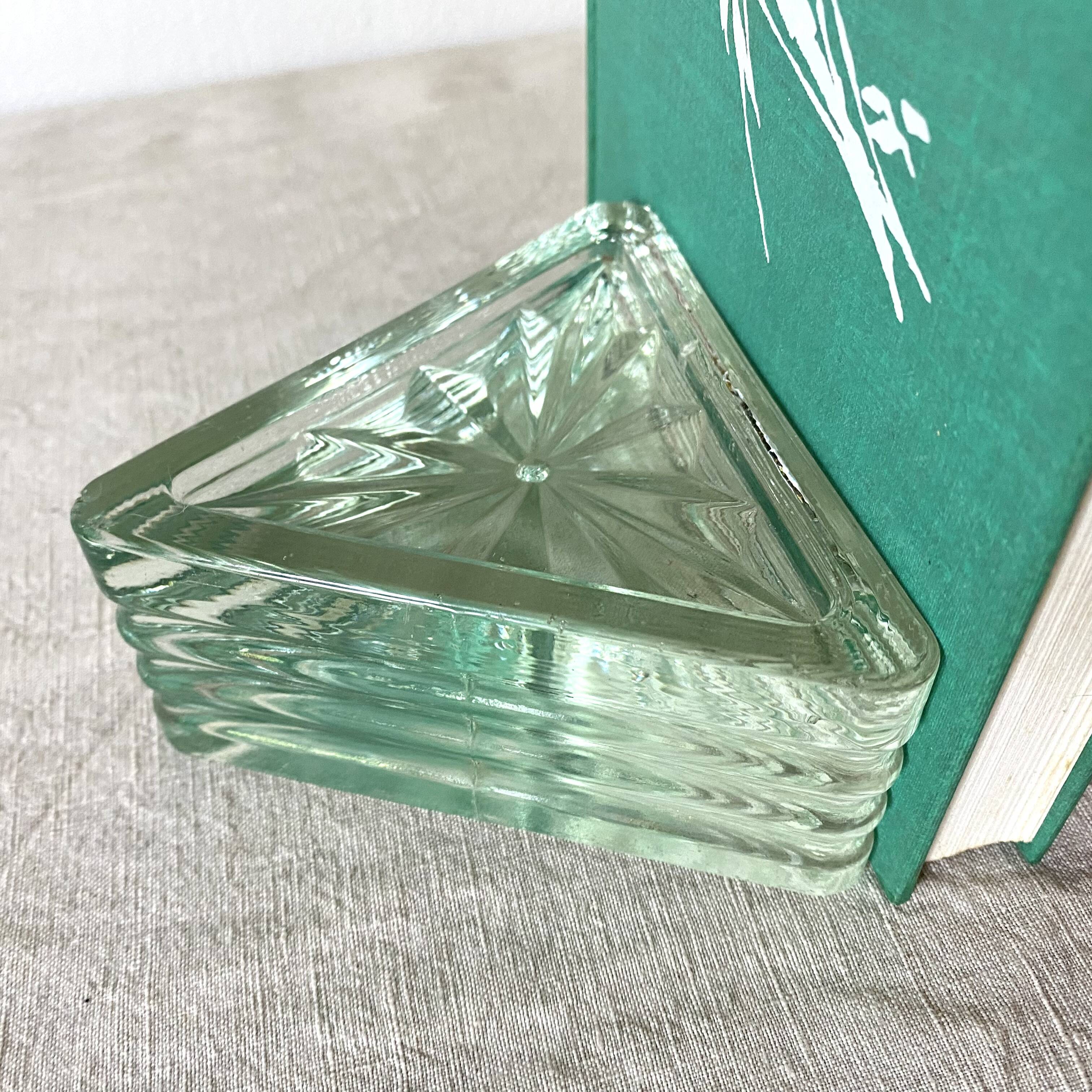 Pair of art deco glass bookends