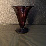 Vintage purple vase in medici shape