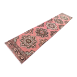 Distressed Turkish Runner 406x81 cm wool Vintage Tribal Rug