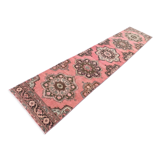 Coureur turc 406x81 cm laine tapis tribal vintage