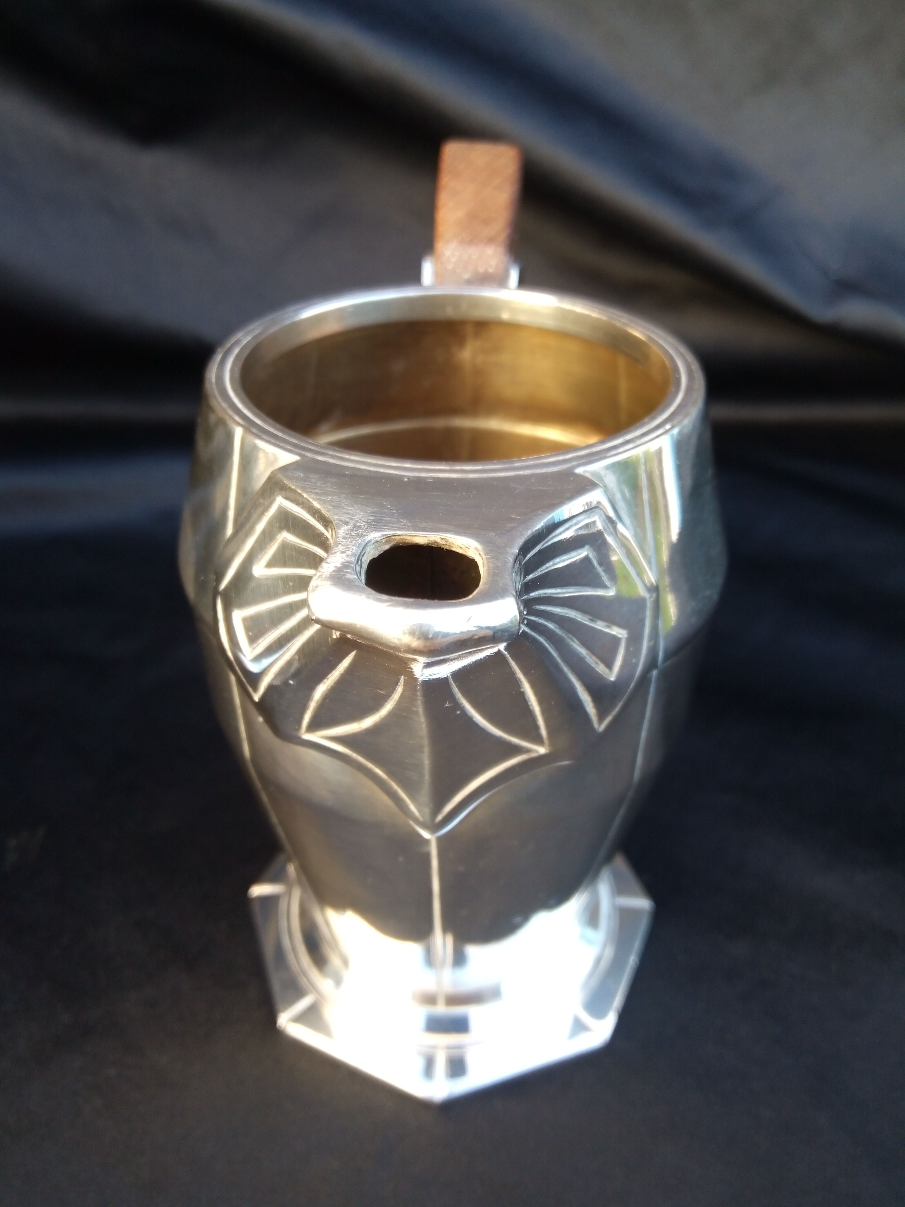 Coffee service, art tea in art deco silver metal