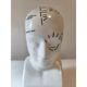 Cracked earthenware phrenology bust by Fowler
