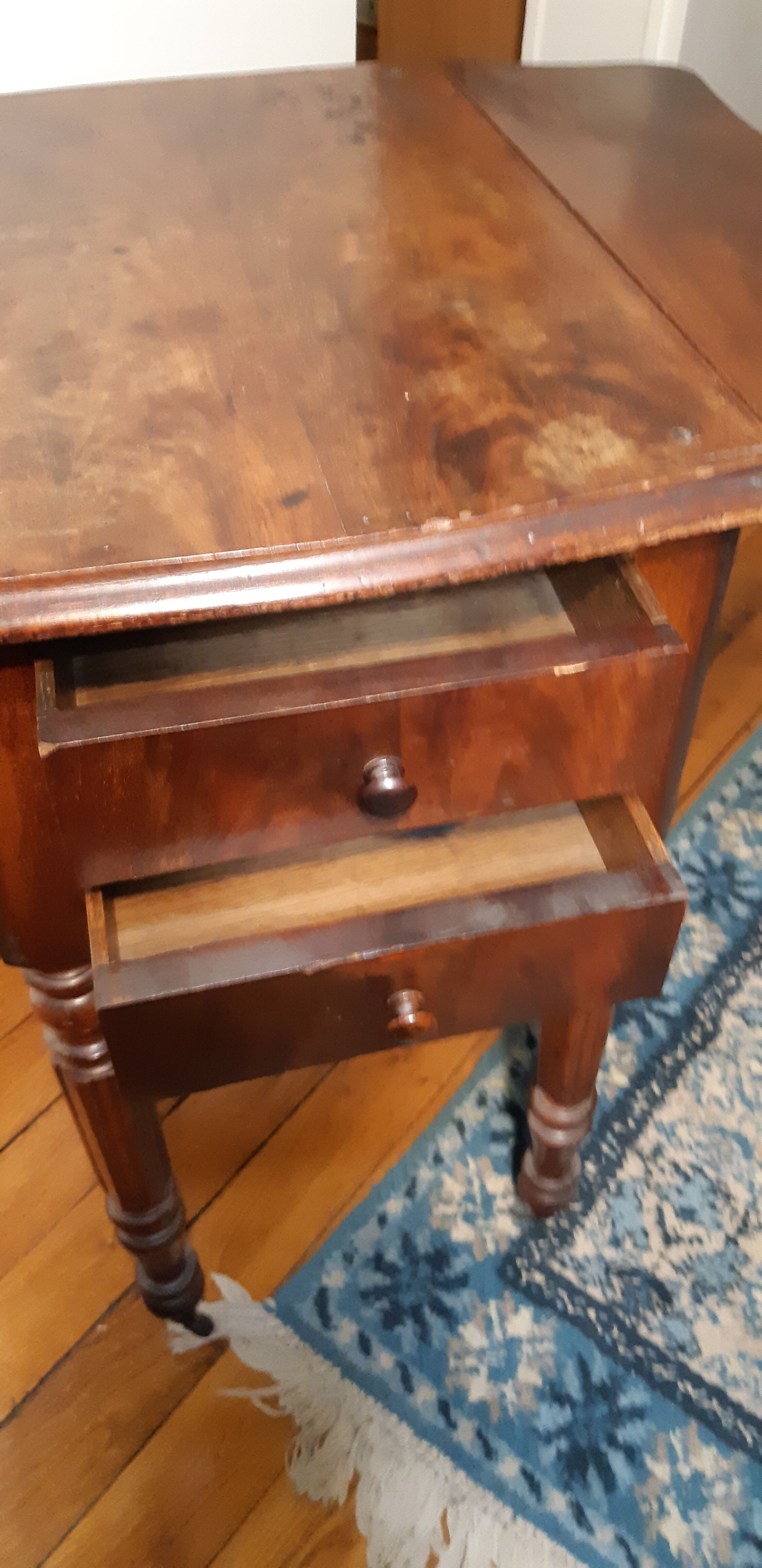 Small mahogany shuttered table