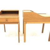 Set of 2 oak bedside tables, Sweden, 1960