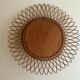 Vintage rattan sun mirror