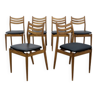 Lot de 6 chaises vintage en chêne