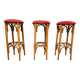 Set de 3 tabourets de bar en bois courbé 1960