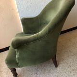 Toad armchair in green velvet