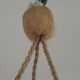Vintage pink glass lamp with 3 cord hangers and pink ceiling 5001.
