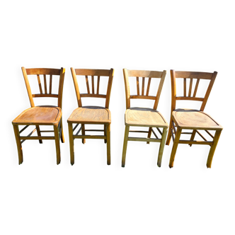 Set of 4 bistro chairs, partially sanded