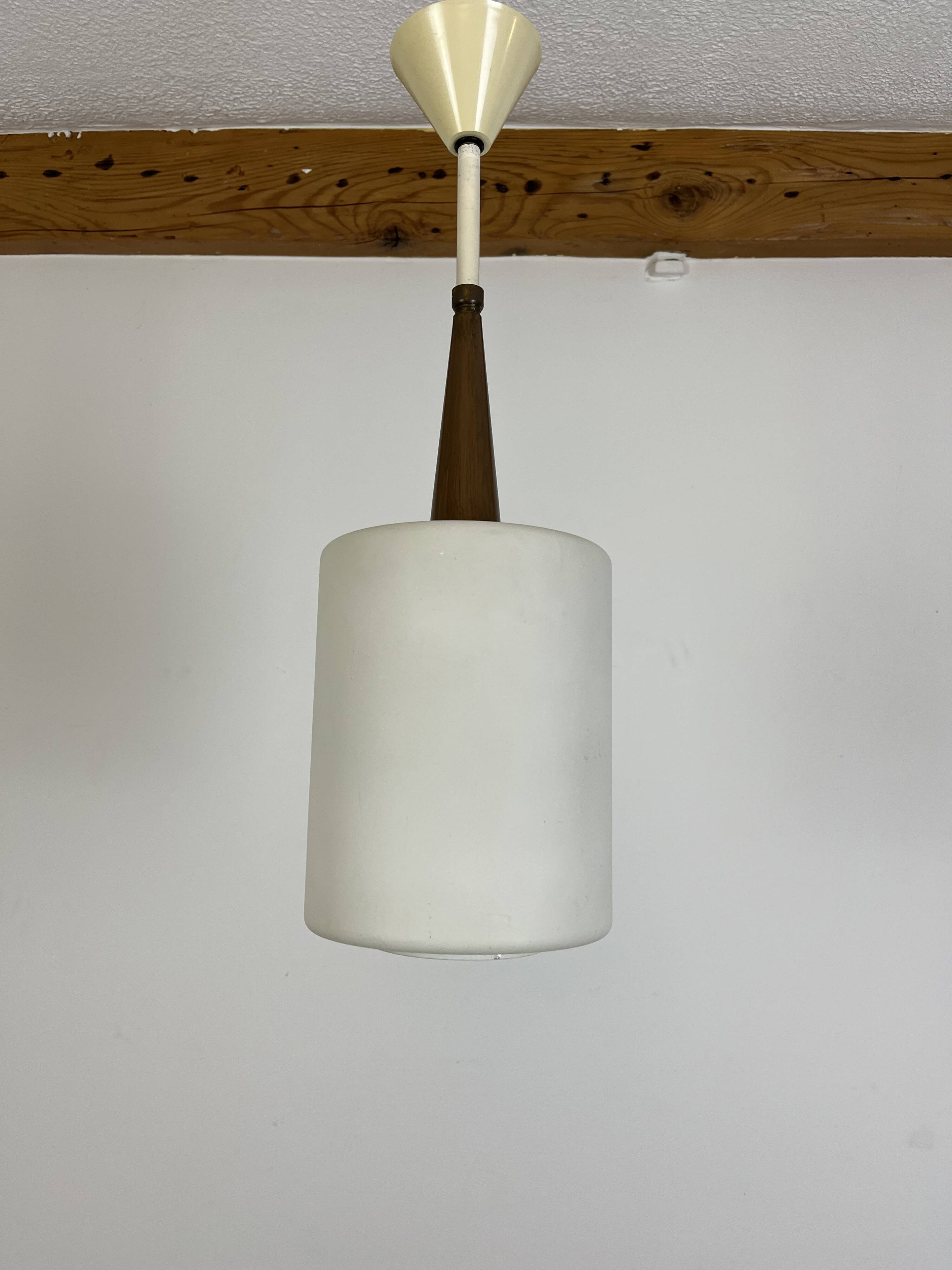 Scandinavian opaline pendant light from the 60s
