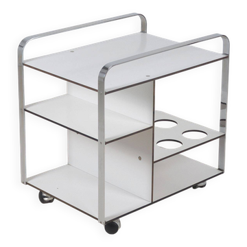 Italian postmodern serving trolley with sleek design, 1980s