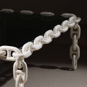 Brutalist Chain Link Coffee Table with Smoked Glass | France 1970s