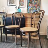 Series of 4 ZPM Radomsko bistro chairs for Thonet
